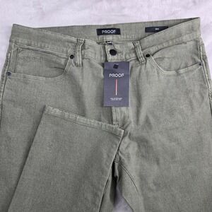 PROOF Rover Slim Fit Men's canvas Pants‎ Size 34x32 Green Huckberry NEW